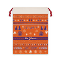Thumbnail for Personalized Clemson University Tigers Inspired Sweater Print Orange Giant Santa Sack Gift Bag